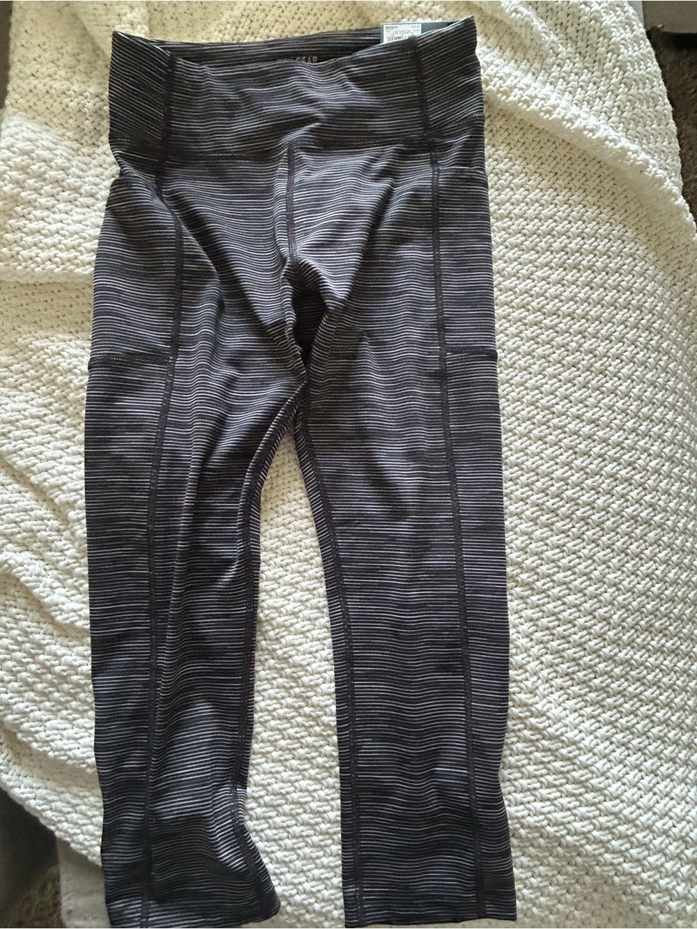 tek gear Black & White Striped Capri Leggings - Picture 2 of 3